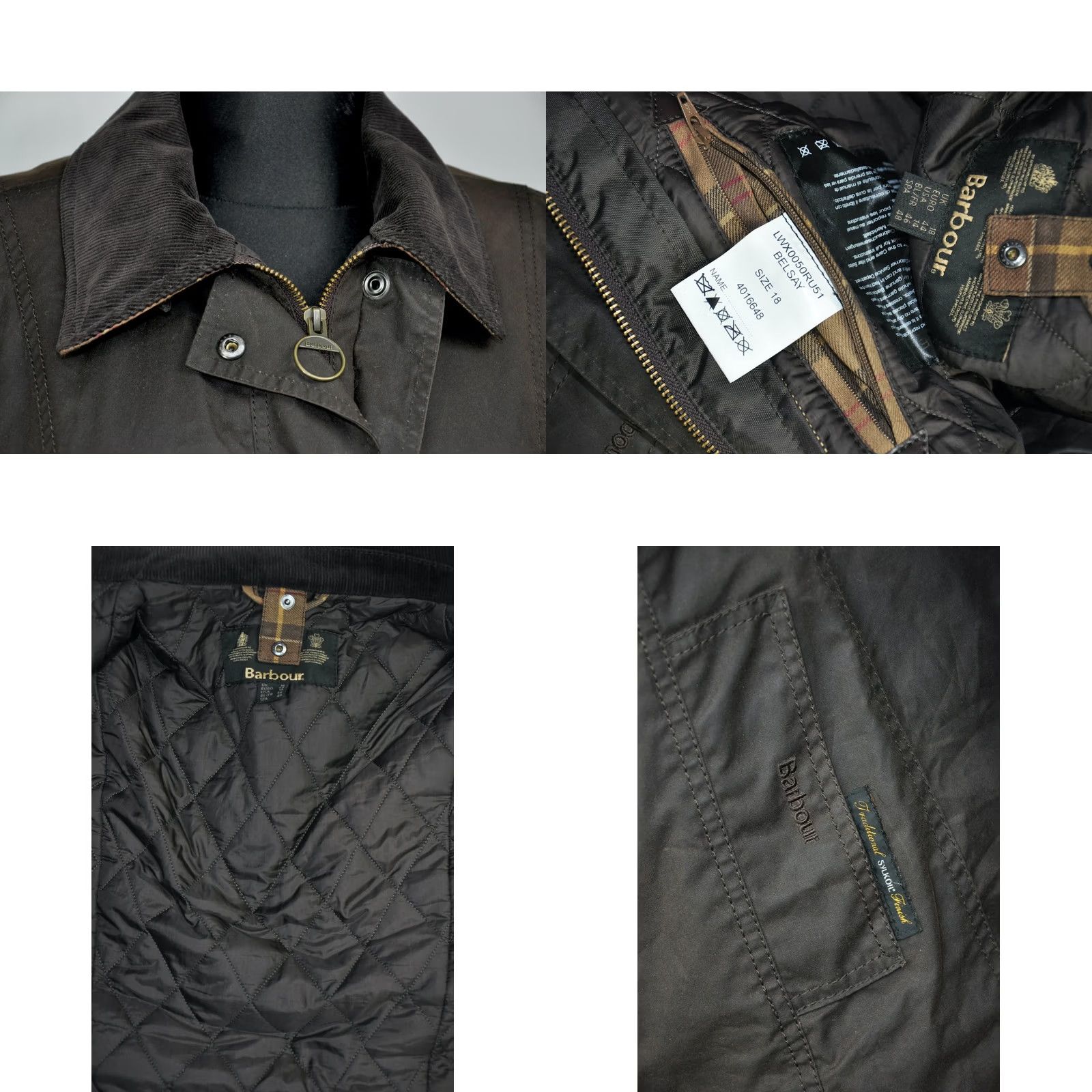 Barbour BARBOUR BELSAY Waxed Cotton Jacket Coat Brown size US 14 UK 18 Womens Regular Size XS? Size XL / US 12-14 / IT 48-50 - 8 Thumbnail