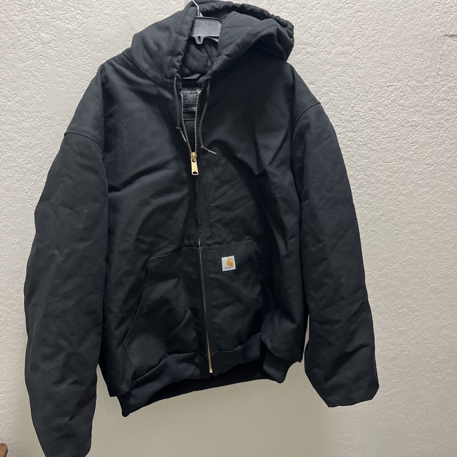 Carhartt Loose Fit Hooded Jacket Men 2XL Tall Black Bomber