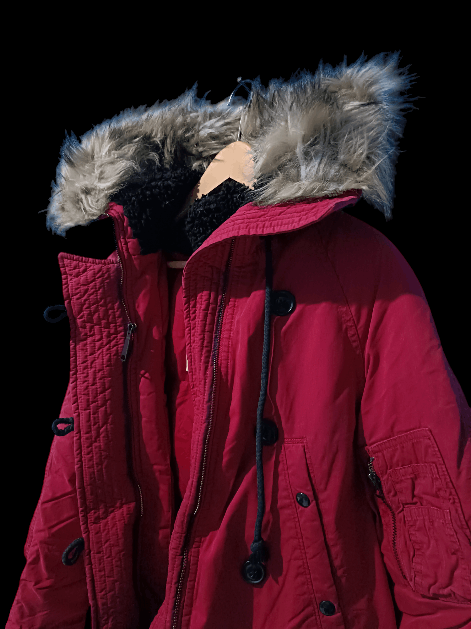 Denim & Supply Ralph Lauren × Polo Ralph Lauren Denim and Supply Womens Small Red Parka Jacket Size S / US 4 / IT 40 - 4 Thumbnail