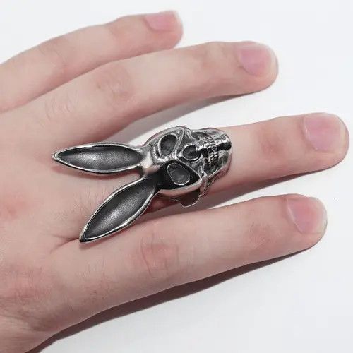 Jewelry Rabbit Skull Ring Size ONE SIZE - 1 Thumbnail