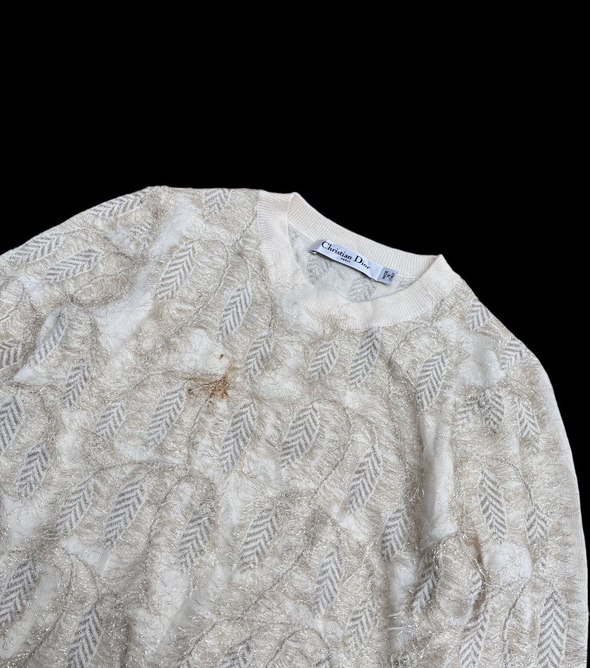 Christian Dior Monsieur Christian Dior Ecru Cashmere Made In Italy Knitwear Women's Size S / US 4 / IT 40 - 6 Thumbnail
