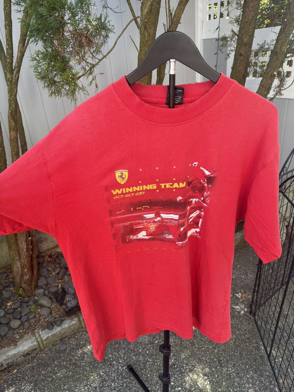 Ferrari Vintage 90s Ferrari Distressed Tee Italy SunFaded Size US L / EU 52-54 / 3 - 2 Thumbnail
