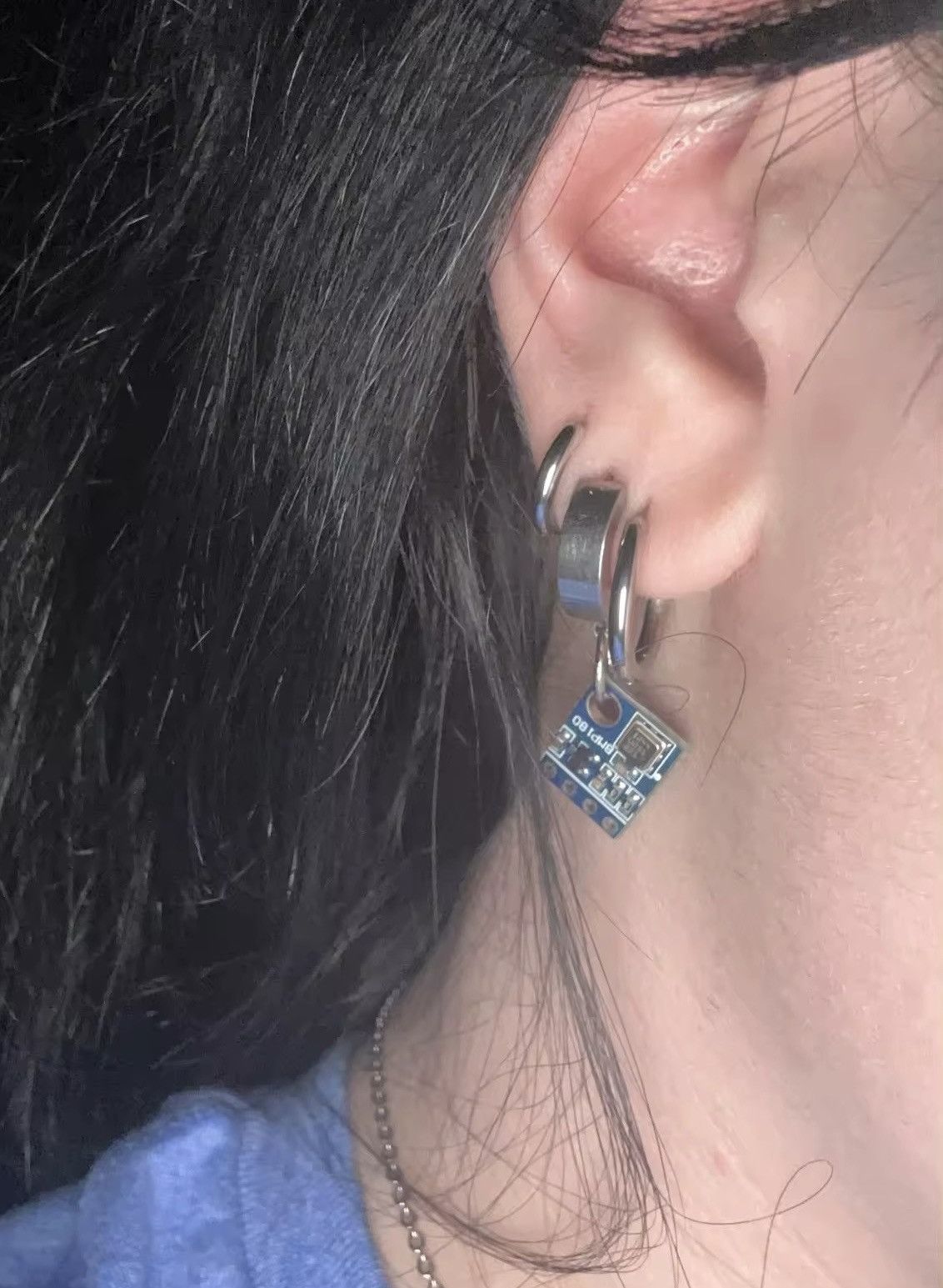 Vintage Punk Electronic Chips Pendant Earrings (1 pair) Size ONE SIZE - 4 Thumbnail