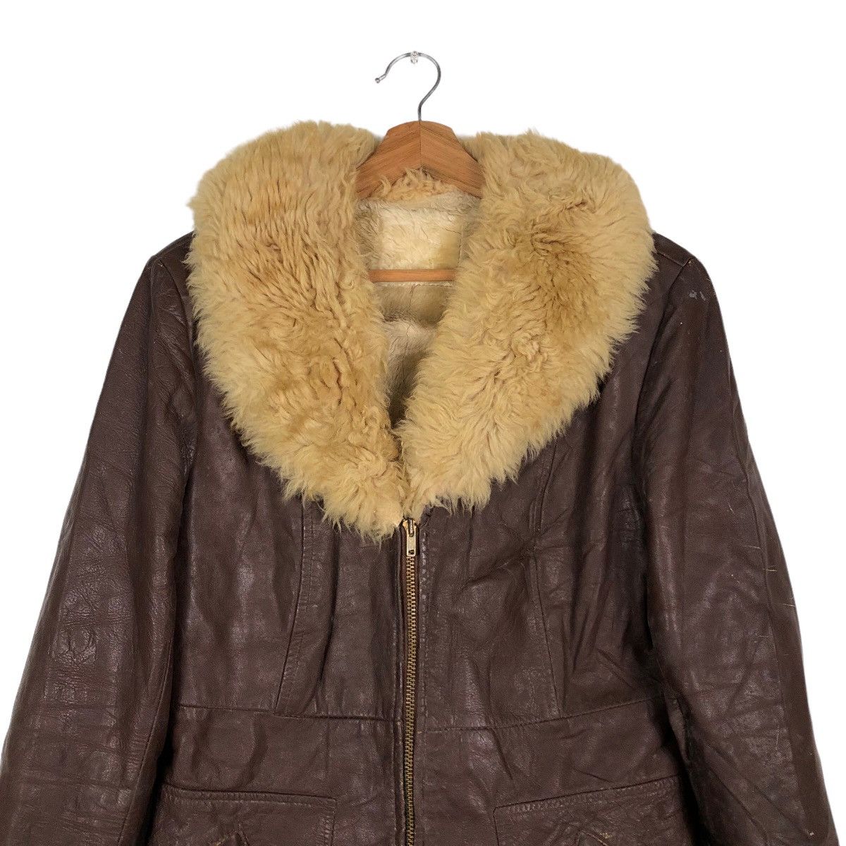 Japanese Brand 🔥Vintage Leather Jacket Biker Mink Fur Collar Racing Size US M / EU 48-50 / 2 - 3 Thumbnail