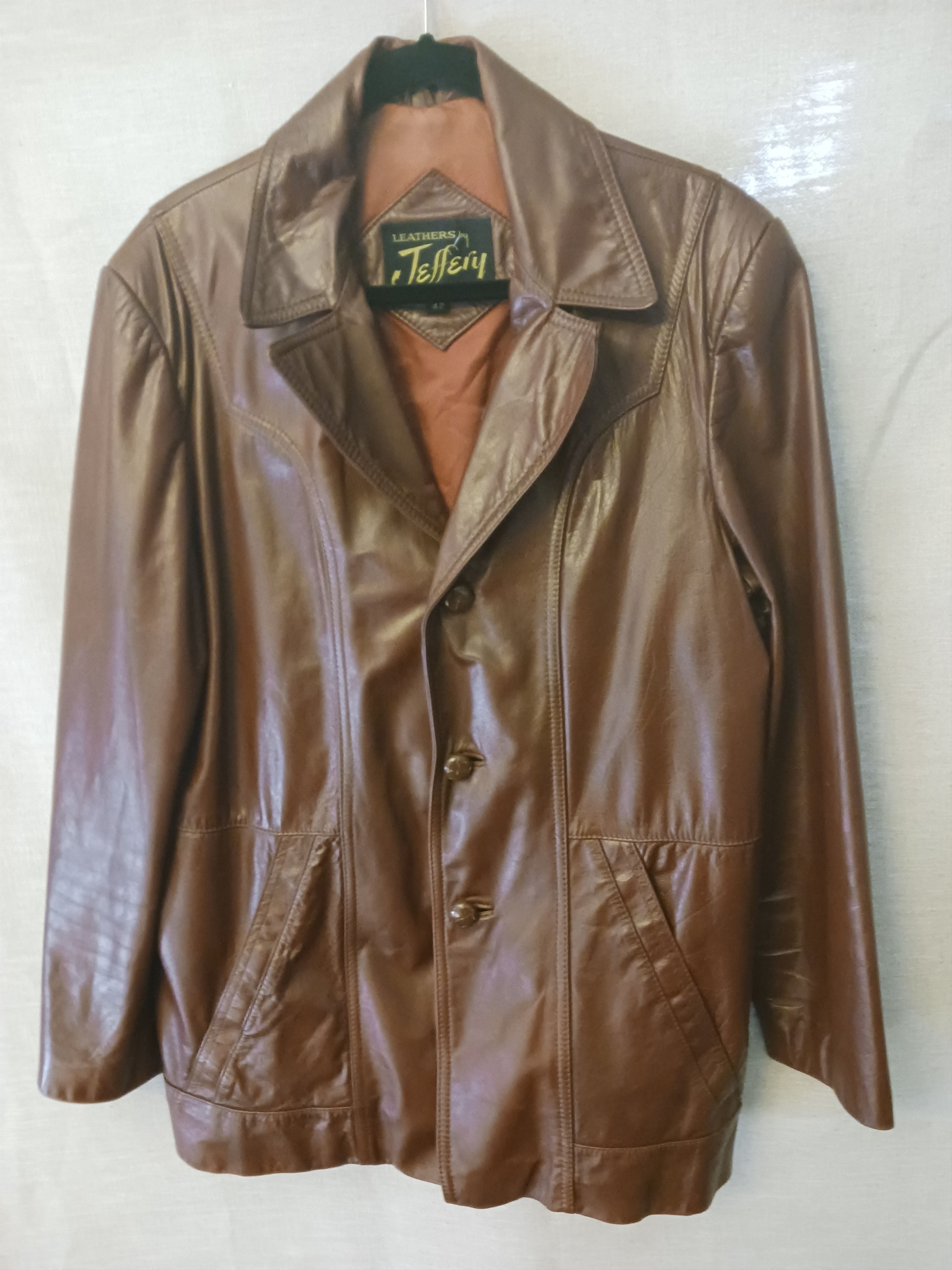 Vintage Vintage 70's Jeffery 100% Leather Jacket Size US L / EU 52-54 / 3 - 1 Thumbnail