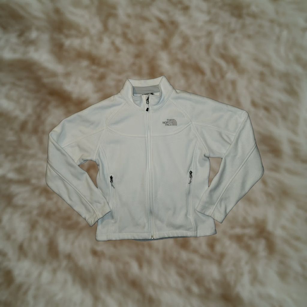 The North Face The North Face Women's Medium White Full Zip Fleece Jacket with Pockets Regular Fit Zip Pocket Zipped Pockets Solid Size M / US 6-8 / IT 42-44 - 1 Thumbnail