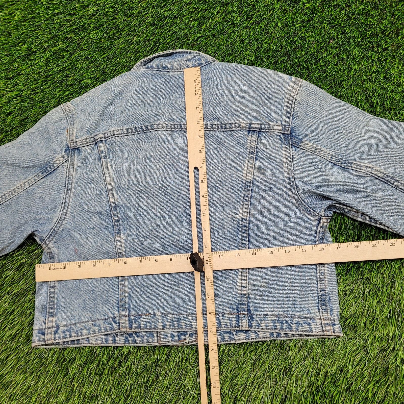 Lee VTG 80s LEE Denim Cropped Jean Jacket Womens S/M 19x18 Faded Size M / US 6-8 / IT 42-44 - 8 Thumbnail
