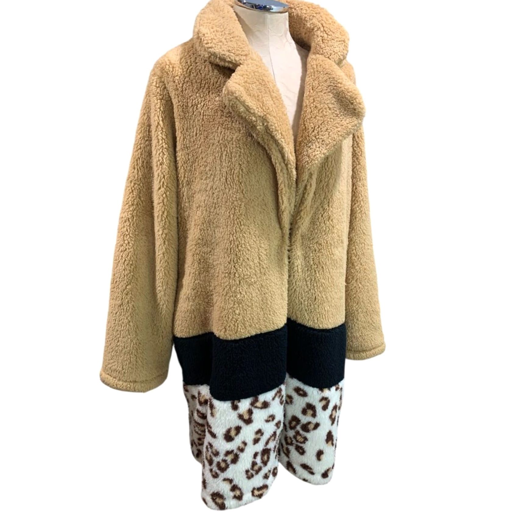 Jordan Brand K.Jordan 3X Womens Coat Plush Faux Fur Teddy Brown Polyester Basic Jacket Womens Size XXL / US 16-18 / IT 52-54 - 2 Thumbnail