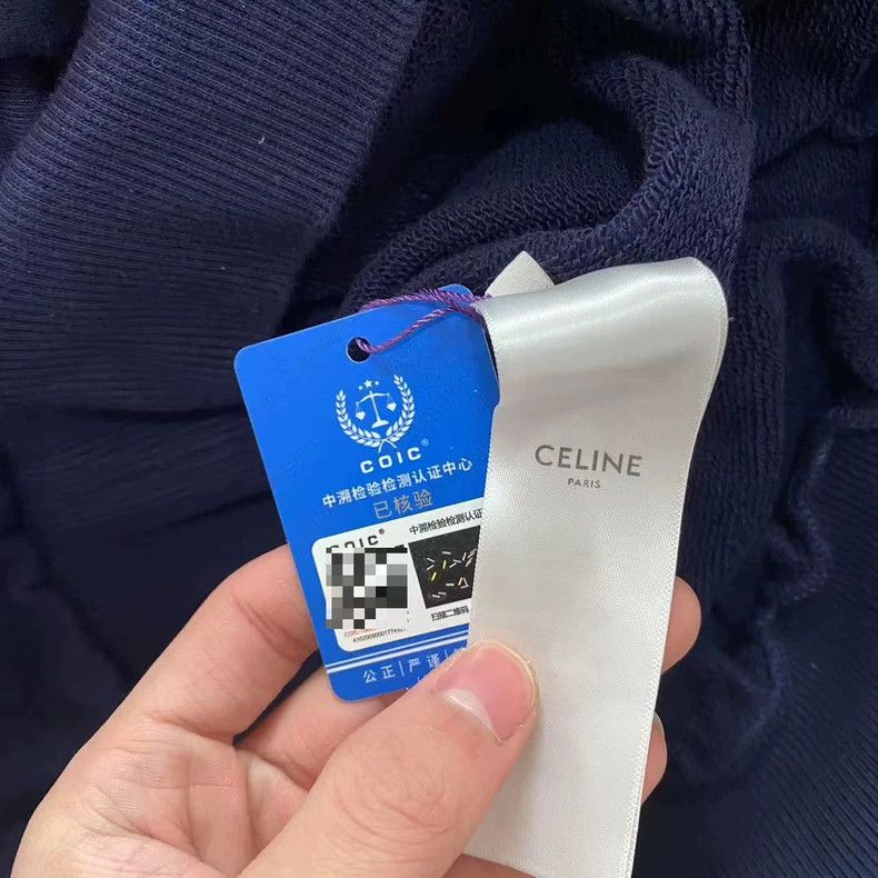 Celine Celine Blue-gray color-block hooded sweatshirt 2503-Nextarr Size US XS / EU 42 / 0 - 5 Thumbnail