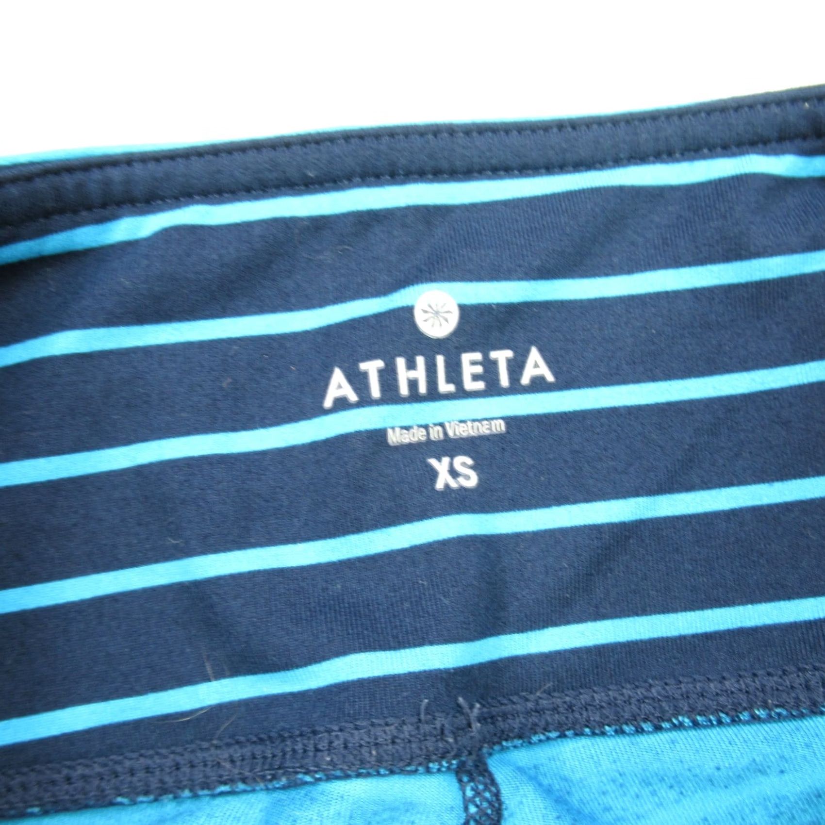 Athleta Athleta Ankle Womens XS Leggings Blue Stripes Yoga Workout Waist Inseam Size 26" / US 2 / IT 38 - 3 Thumbnail