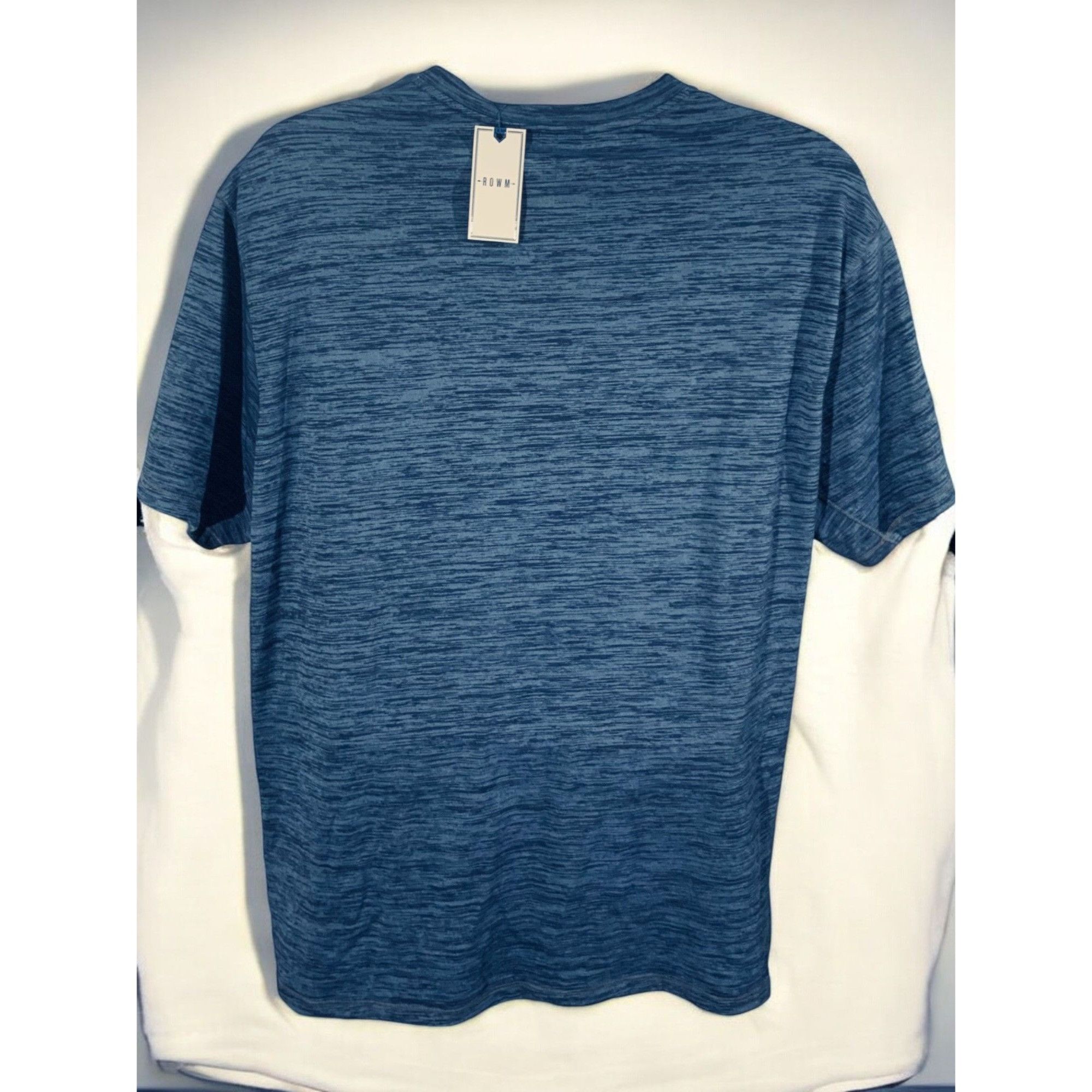 Designer ROWM Mens Blue Heathered V Neck T Shirt NEW XL Comfortable Size US XL / EU 56 / 4 - 3 Thumbnail