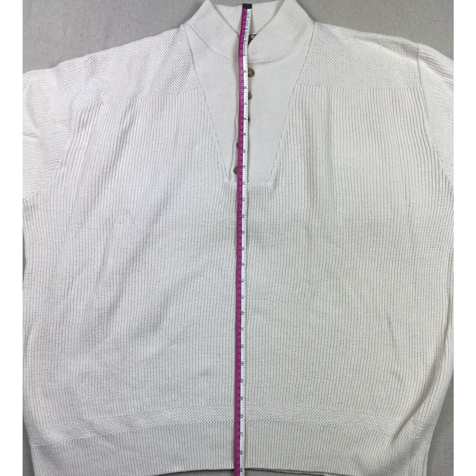 Vintage VINTAGE LL BEAN Sweater Mens XL Knit Fisherman Mock Neck White Heavyweight Pullover USA 80s 90s Classic B23 Mens Size US XL / EU 56 / 4 - 7 Thumbnail