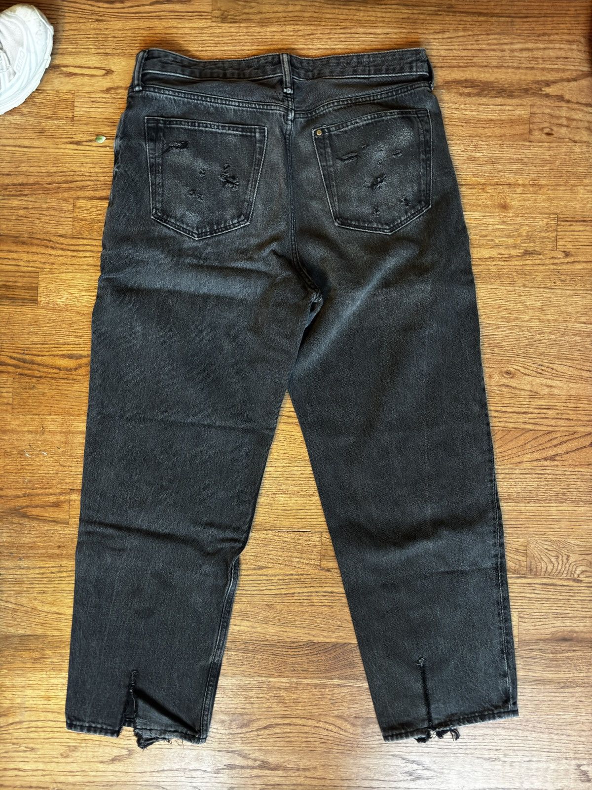 Japanese Brand × Vintage Distressed black baggy jeans Size US 36 / EU 52 - 2 Thumbnail