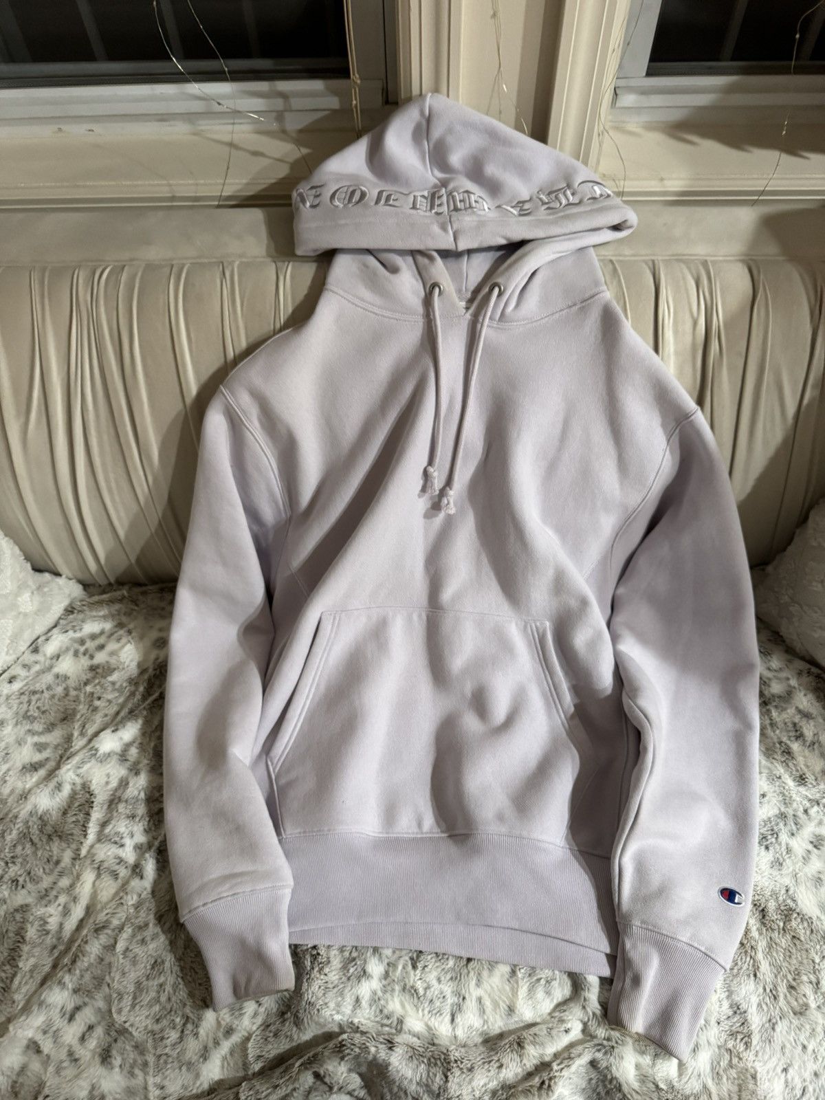 Champion × Nike Lavender Champion Embroidered hoodie size Medium Size US M / EU 48-50 / 2 - 2 Thumbnail
