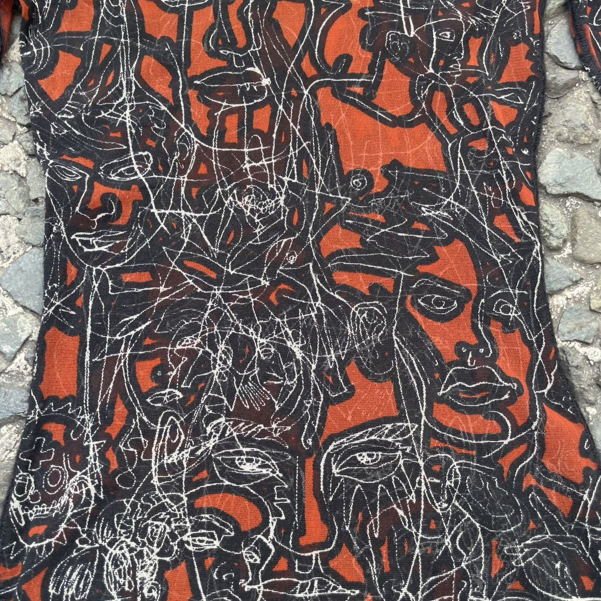 Jean Paul Gaultier JEAN PAUL GAULTIER SKETCHBOOK FACES MESH LONGSLEEVE SHIRT Size M / US 6-8 / IT 42-44 - 5 Thumbnail