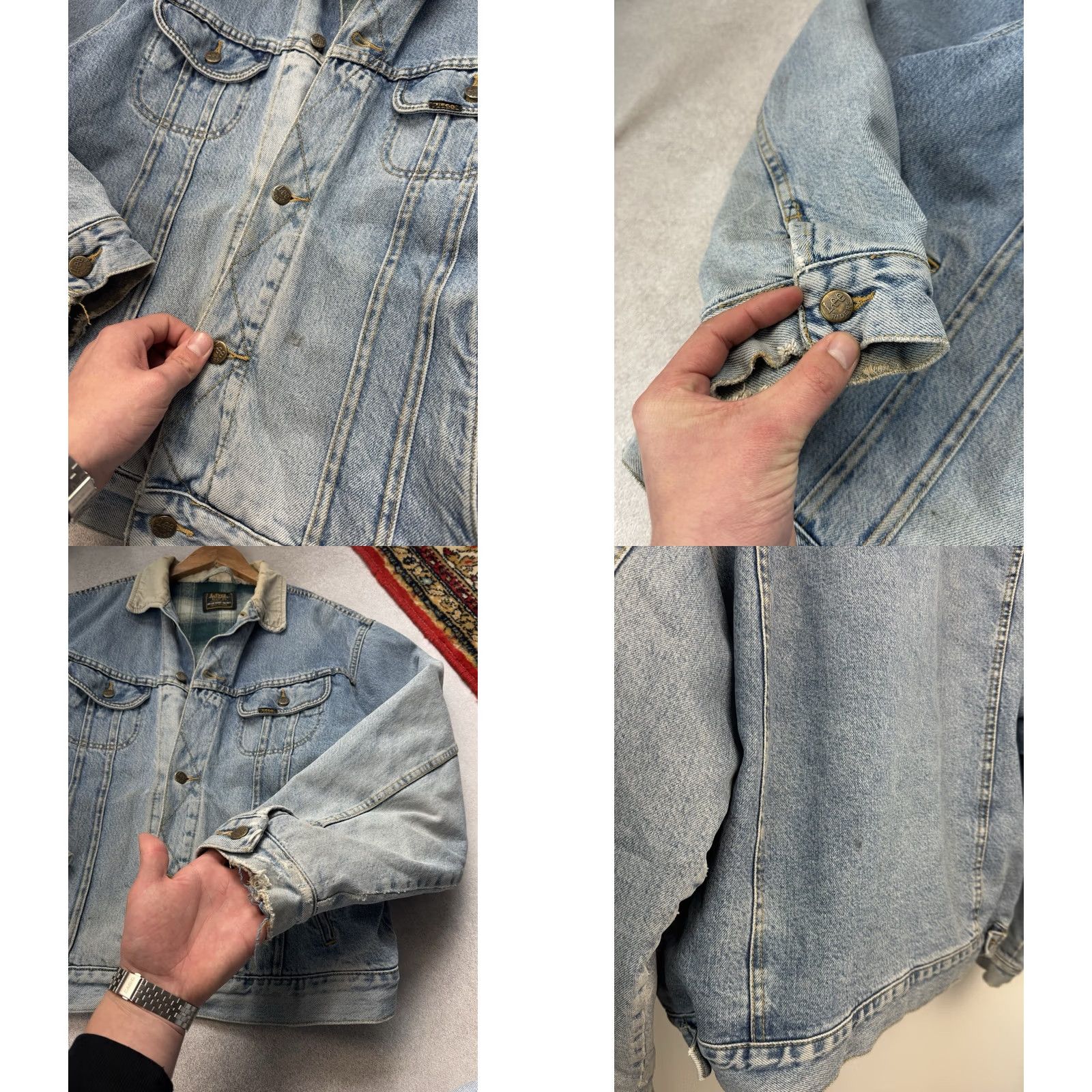 Lee VINTAGE Lee Jacket denim blue size XL Mens 90s Style Button Up Pockets Bomber Casual Workwear Size US 36 / EU 52 - 8 Thumbnail