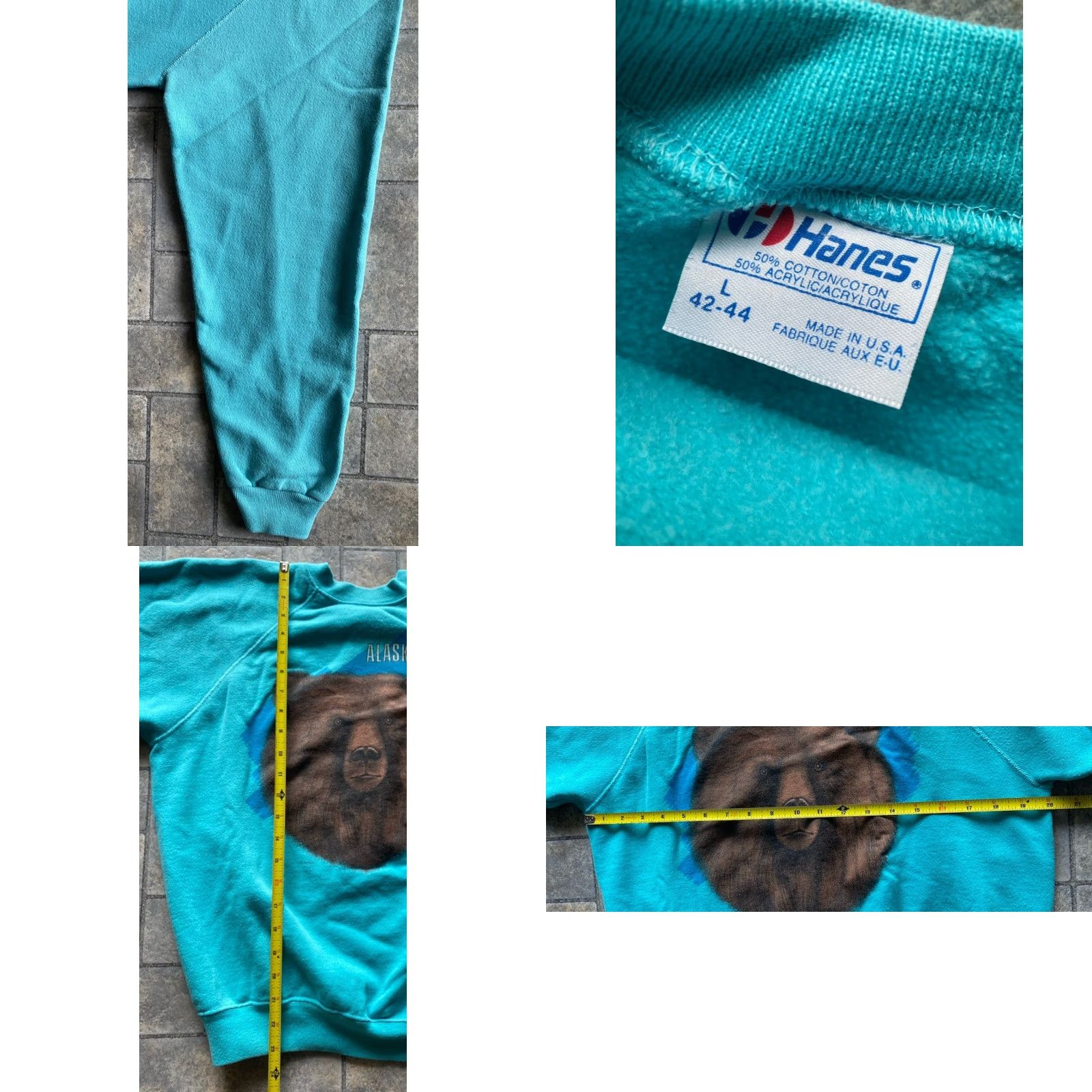 Hanes VINTAGE Hanes Alaska Bear Sweatshirt Pullover Blue Mens L USA 80s Nature Pullover Sweatshirt Mens Large Blue USA 80s Size US L / EU 52-54 / 3 - 8 Thumbnail