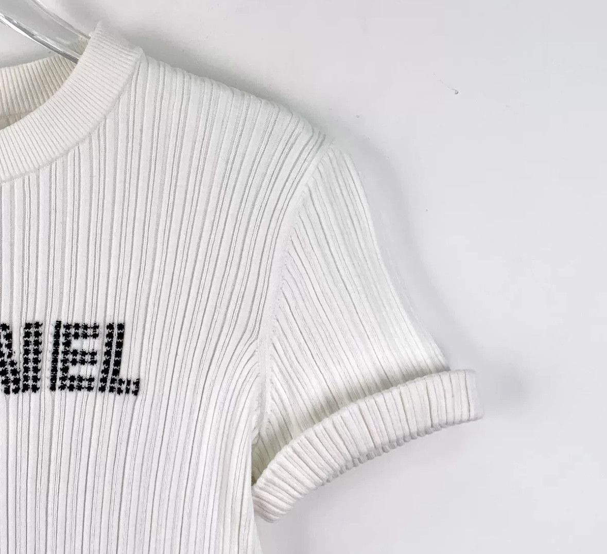 Chanel Chanel White Knit Short Sleeve Top Size M / US 6-8 / IT 42-44 - 3 Thumbnail