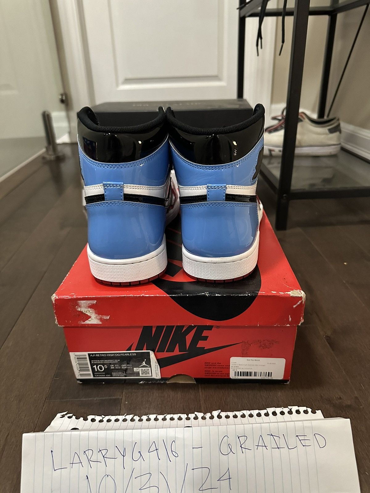 Jordan Brand × Nike AIR JORDAN 1 Retro High Top OG FEARLESS Size US 10.5 / EU 43-44 - 3 Thumbnail