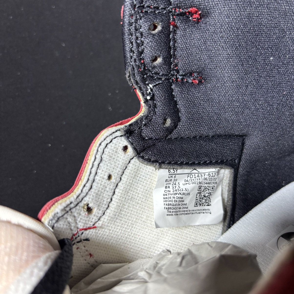 Jordan Brand JORDAN 1 RETRO HIGH LOST AND FOUND SIZE 6.5Y Size US 6.5 / EU 39-40 - 6 Thumbnail