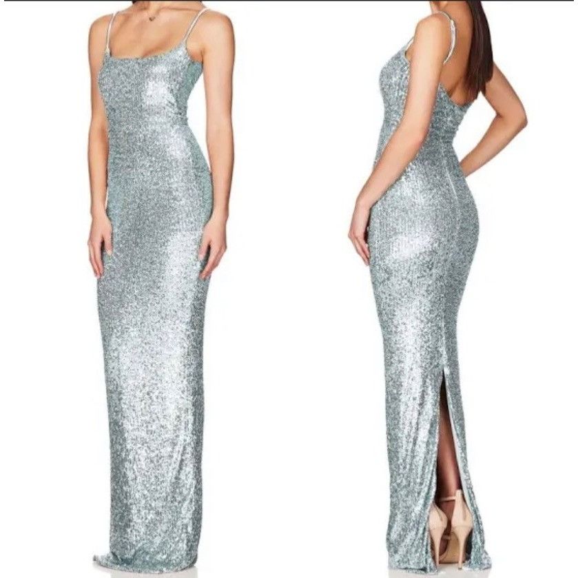 image of Nookie Lovers Sequin Maxi Dress Mint NWT Small in Green, Women's