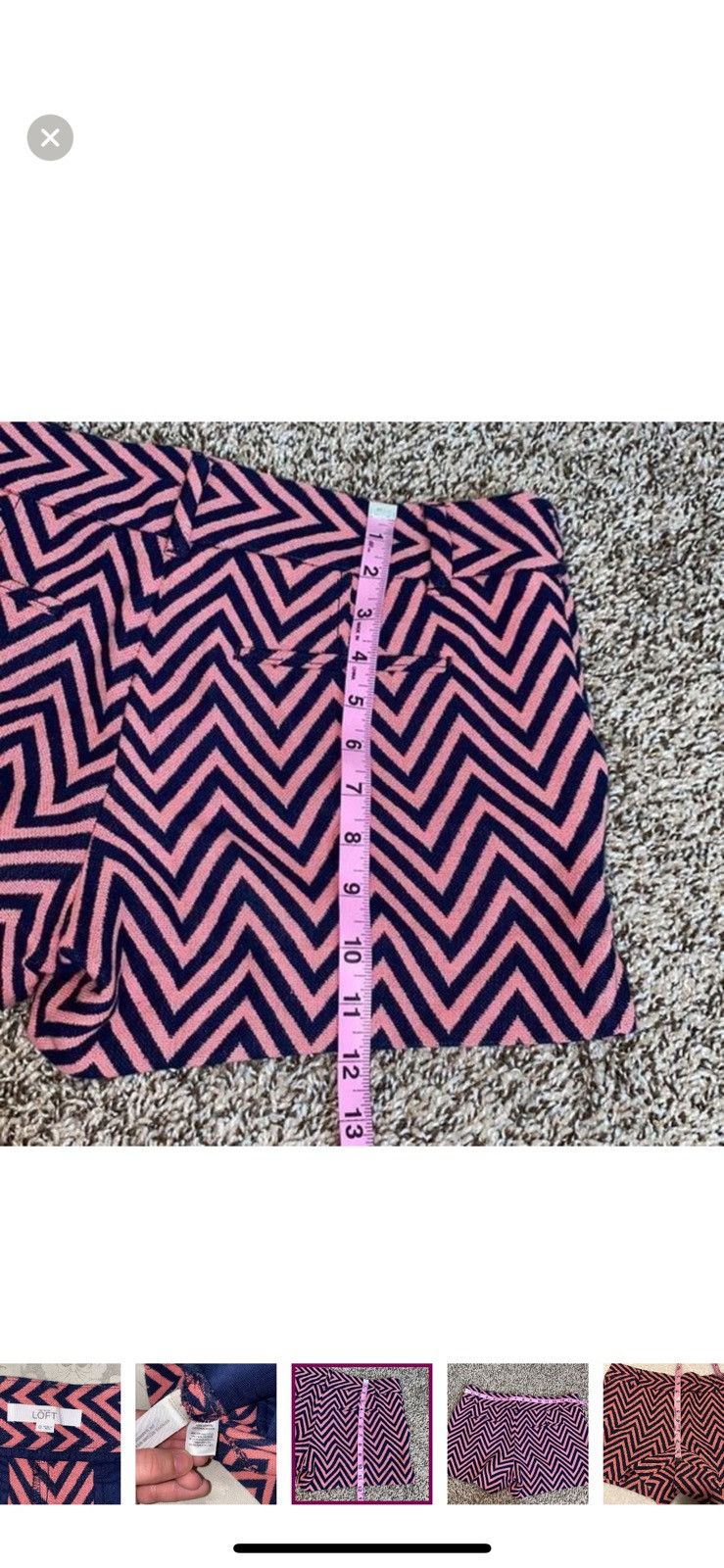Loft Loft by Ann Taylor chevron riviera shorts size 0 Size 25" / US 0 / IT 36 - 4 Thumbnail