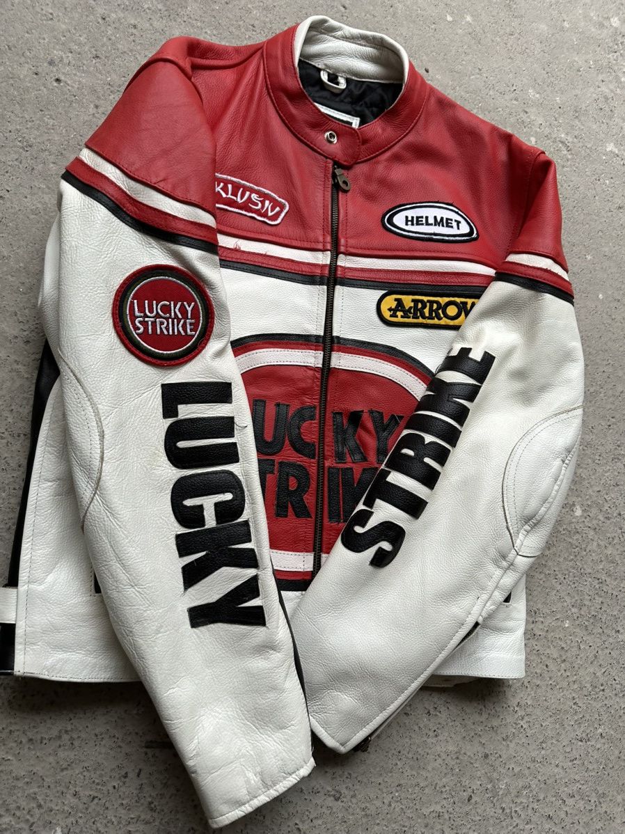 Lucky Brand Lucky Strike Exklusiv Arrow Leather Jacket S red white Size US S / EU 44-46 / 1 - 8 Thumbnail
