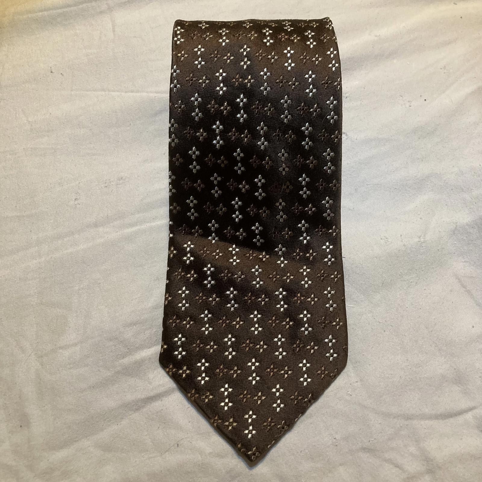 Express Express Brown 100% Silk Tie Size ONE SIZE - 1 Thumbnail