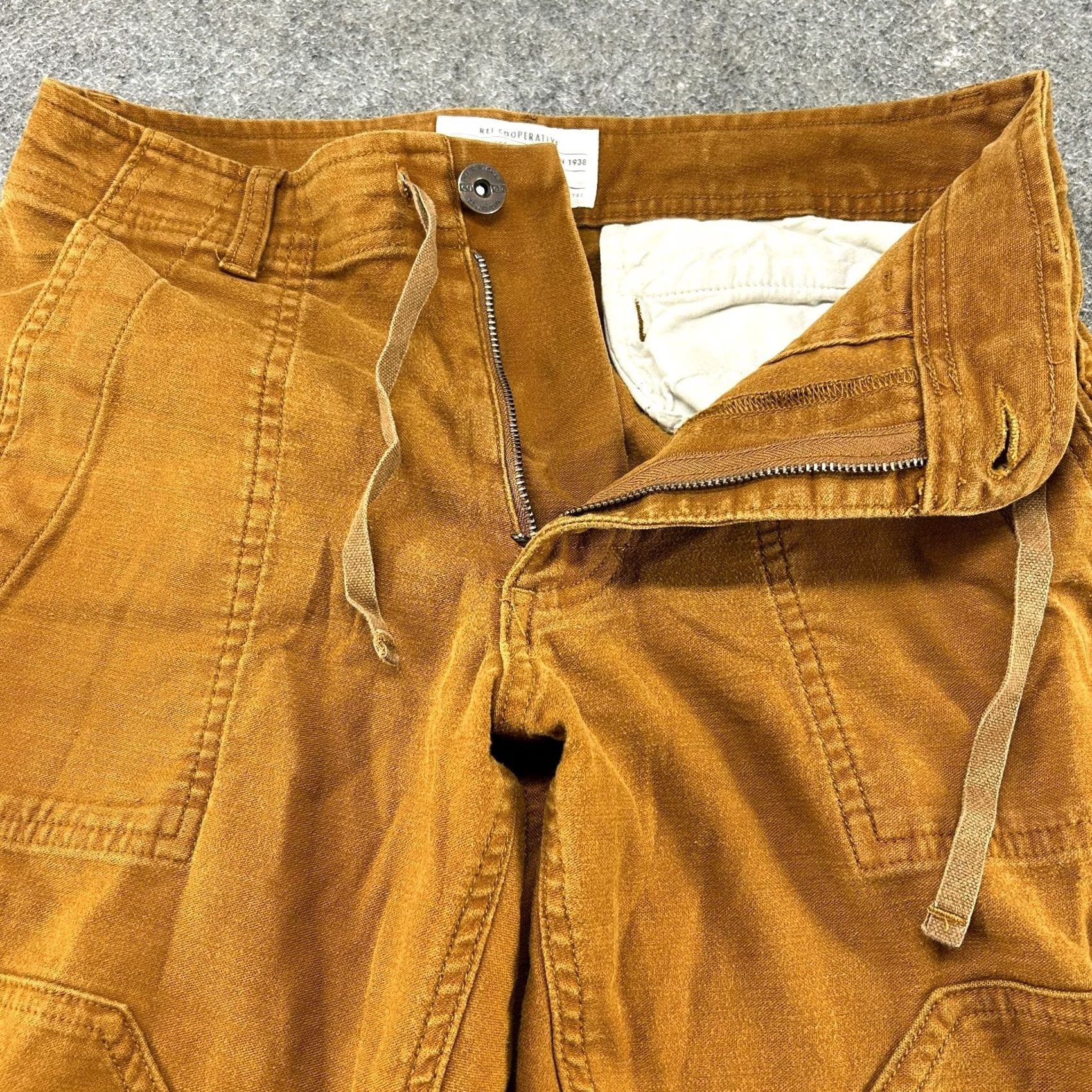 Vintage REI Pants Mens 28x30 Brown Tan Jogger Straight Double Knee Trailsmith Canvas Nylon Cargo Pocket Zip Size US 28 / EU 44 - 2 Thumbnail
