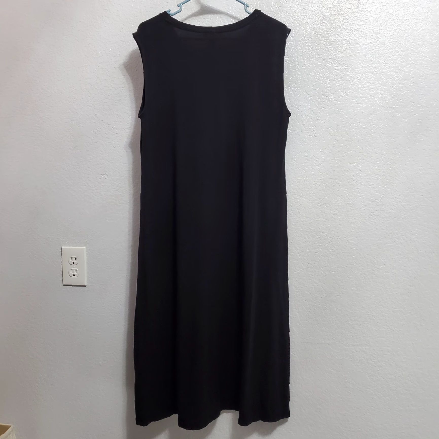 Eileen Fisher VINTAGE Eileen Fisher Dress Women M Black Lyocell Sleeveless A-Line Midi Minimalist Size M / US 6-8 / IT 42-44 - 2 Thumbnail