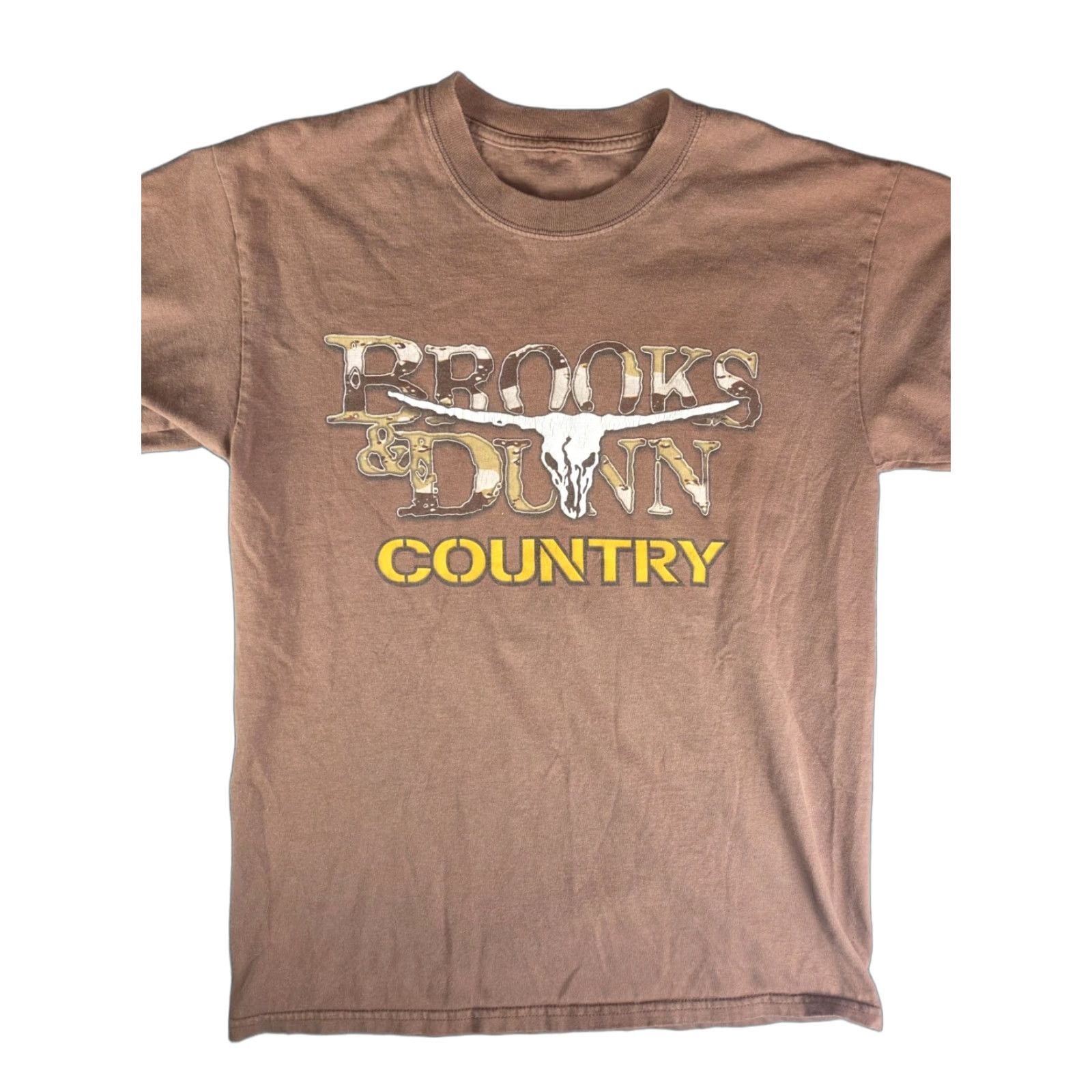 Brooks VINTAGE Brooks & Dunn Tour t shirt Kick Ass Country Men’s Size M Brown Short Sleeve Cotton Shirt Mens Size US M / EU 48-50 / 2 - 1 Thumbnail