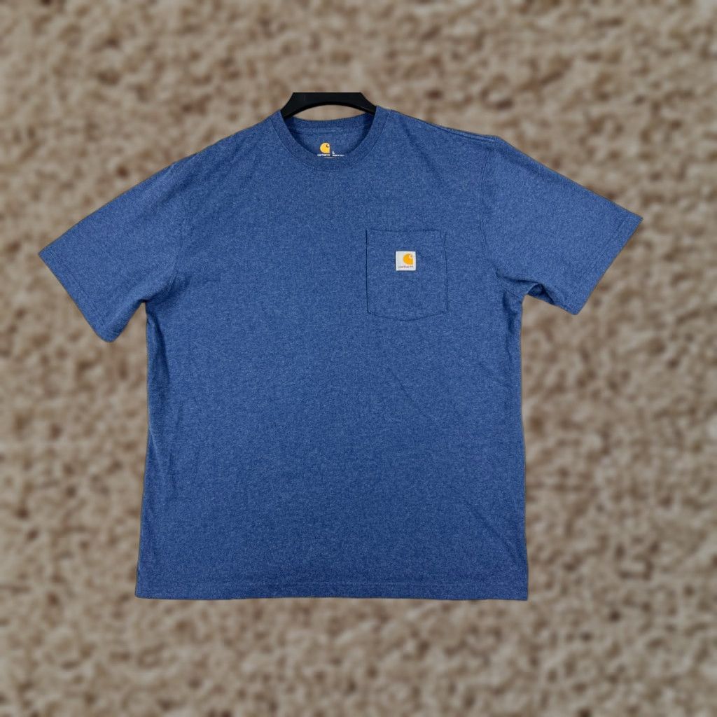 Carhartt Carhartt Shirt Men Large Blue Short Sleeve Cotton Poly Blend Pocket Crew Neck Size US L / EU 52-54 / 3 - 1 Thumbnail