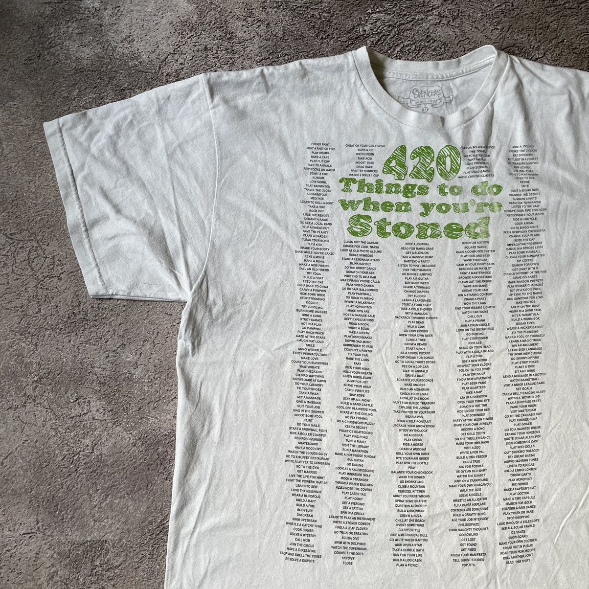 Vintage Vintage Y2K Sun Faded 420 Graphic Tee Cream Oversized XXL Size US XXL / EU 58 / 5 - 4 Thumbnail