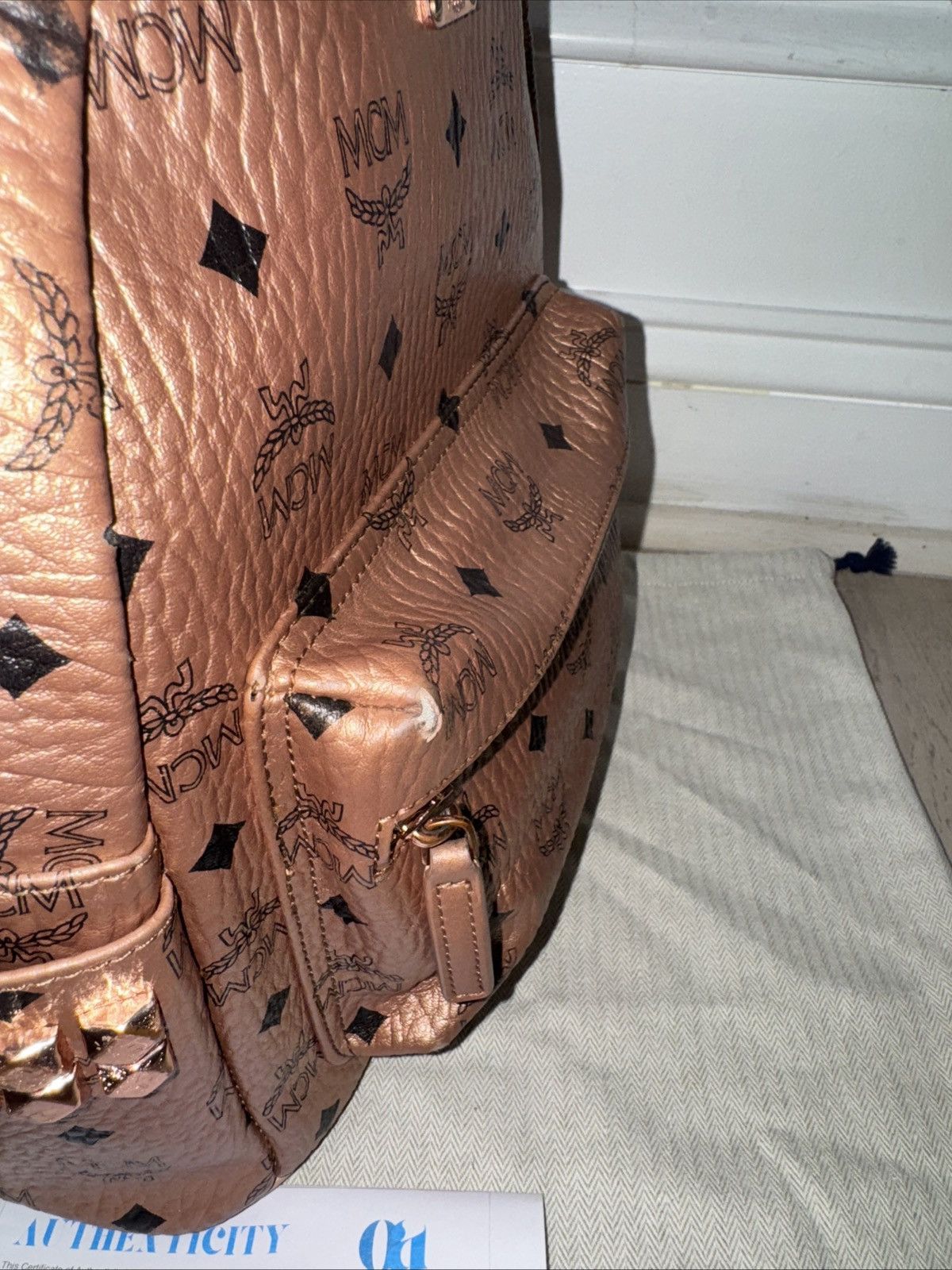 MCM MCM Viestos Small Limited Edition Metallic Bronze Backpack Size ONE SIZE - 8 Thumbnail