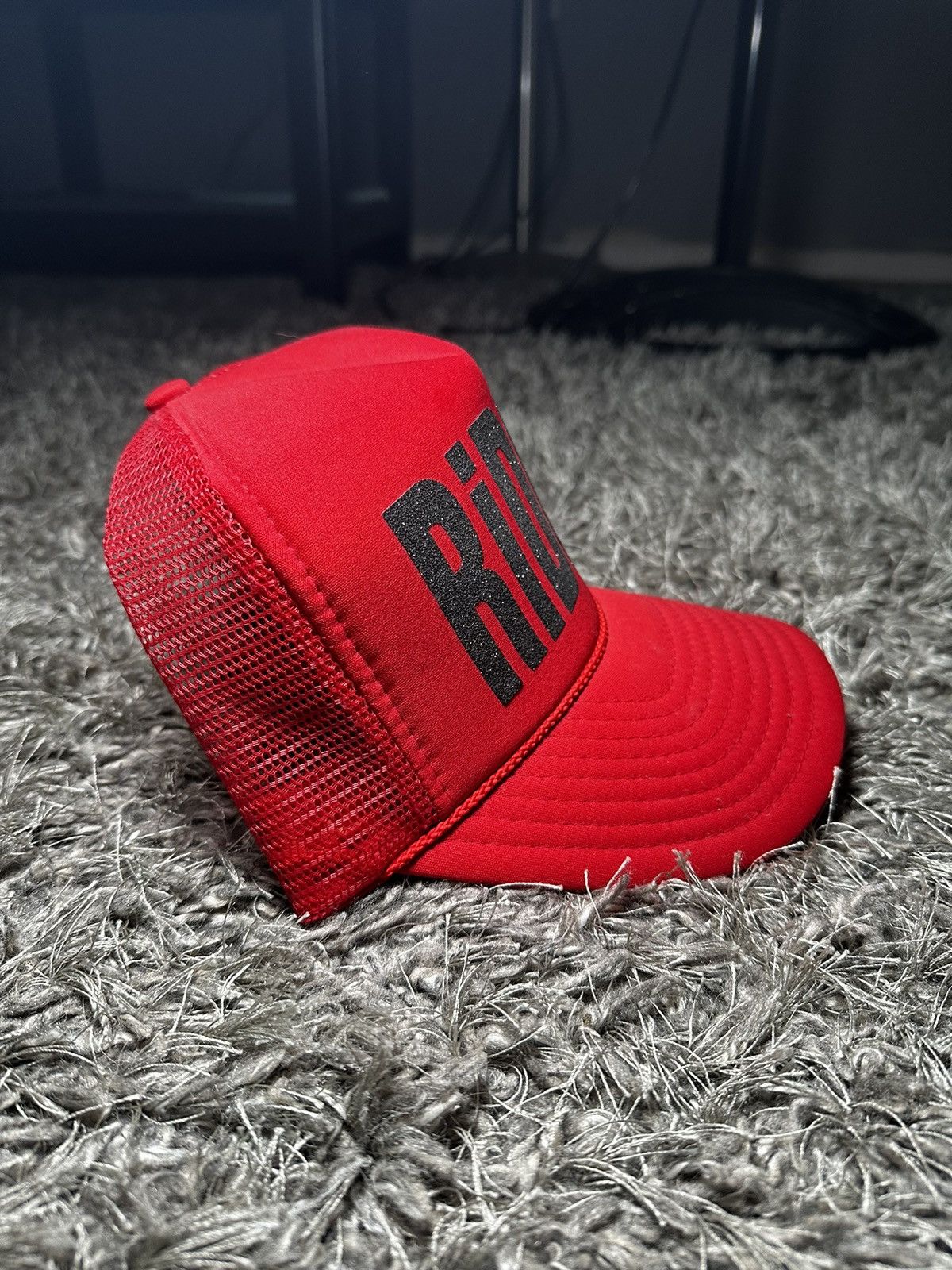 Antony Riddle Red/Black Glitter RiDDLE Trucker Hat Size ONE SIZE - 3 Thumbnail