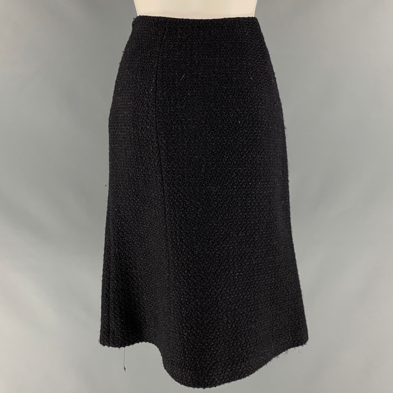 Derek Lam 10 Crosby DEREK LAM Size M Black Textured A-Line Knee-Length Skirt Size 30" / US 8 / IT 44 - 3 Thumbnail