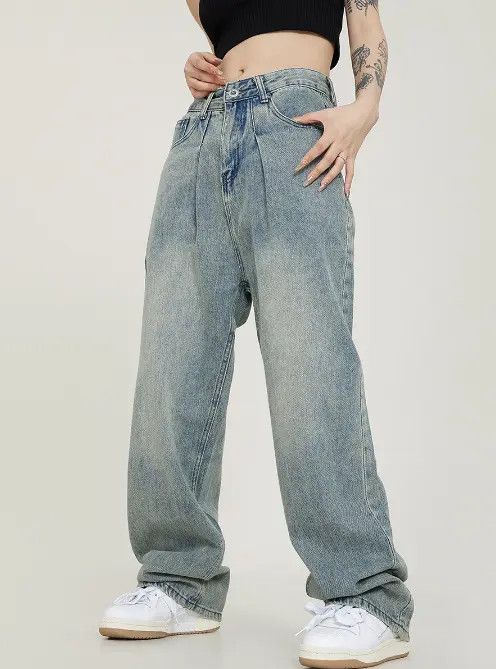 Japanese Brand Yuri American retro washed loose versatile wide-leg jeans Size US 32 / EU 48 - 8 Thumbnail