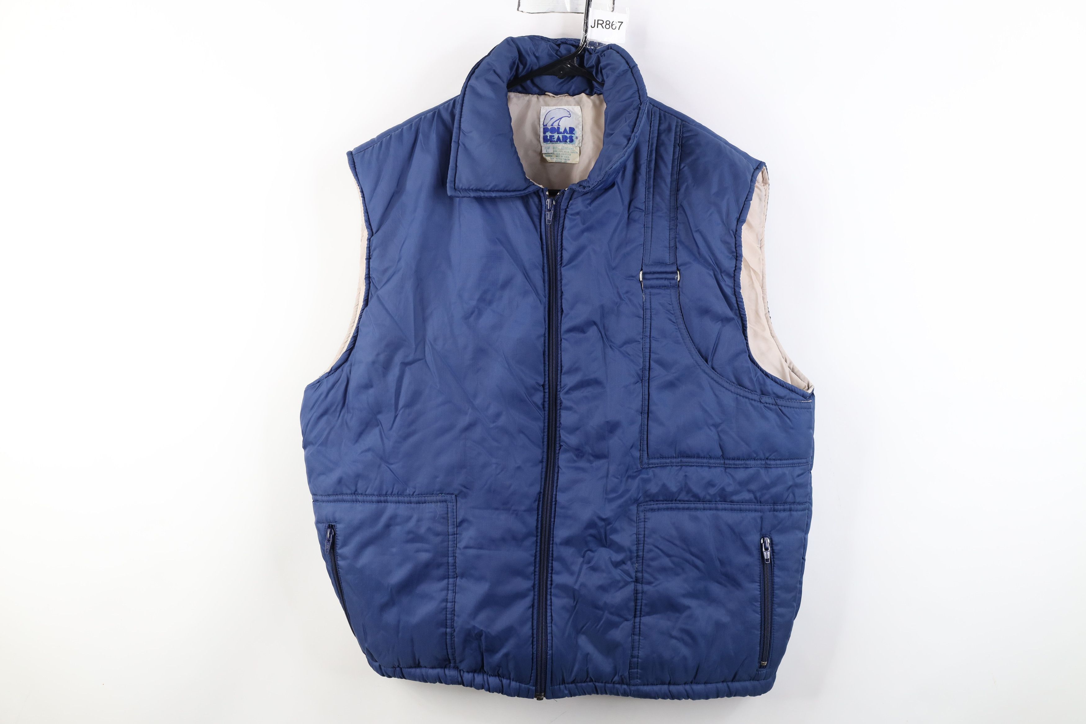 Vintage Vintage 70s Streetwear Full Zip Puffer Vest Jacket Navy Blue Size US L / EU 52-54 / 3 - 1 Thumbnail