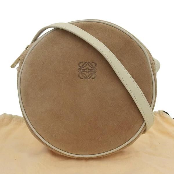 image of Loewe Suede Anagram Crossbody Bag in Brown, Women's