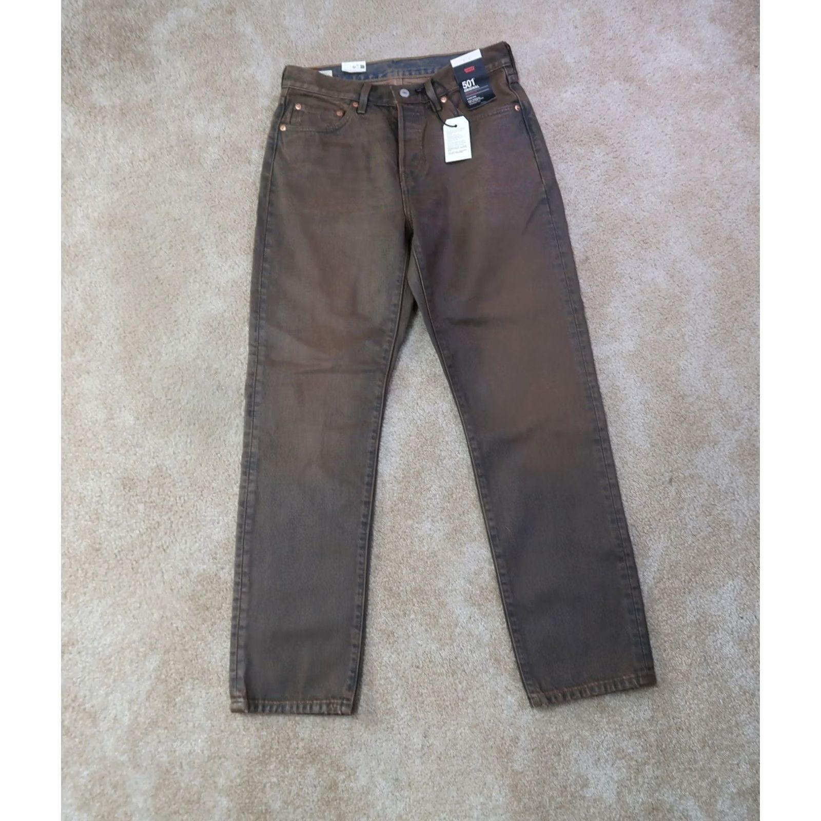 Levi's VINTAGE Levi's 501 Premium Straight Leg Jeans Women 28x30 Brown Denim NEW Size 28" / US 6 / IT 42 - 2 Thumbnail