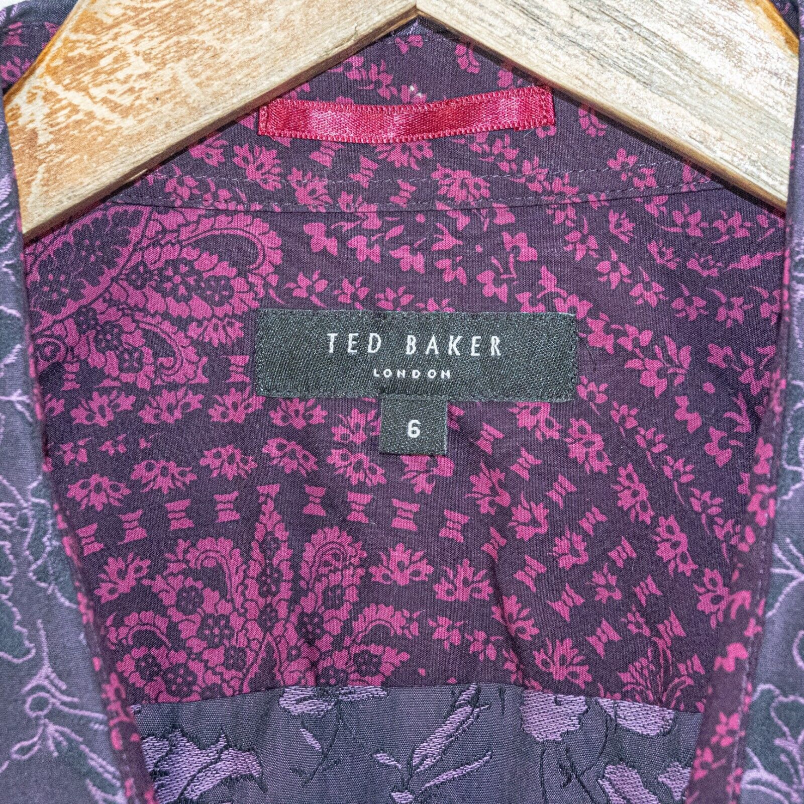 Ted Baker TED BAKER London Purple Jacquard Floral Button up Shirt Size US L / EU 52-54 / 3 - 2 Thumbnail