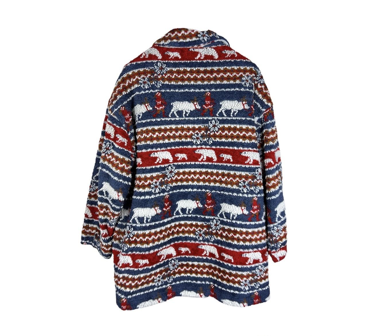 Ellesse Vintage Ellesse full print patterned sherpa coat jacket Size US L / EU 52-54 / 3 - 2 Thumbnail