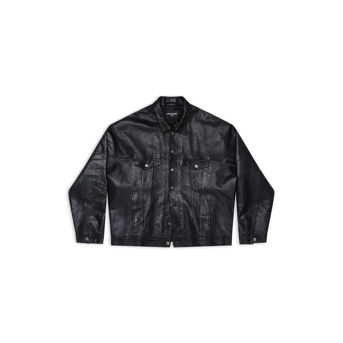 Balenciaga NEW - Summer 23 Buffalo Denim Style Trucker Leather Jacket S Size US S / EU 44-46 / 1 - 19 Thumbnail