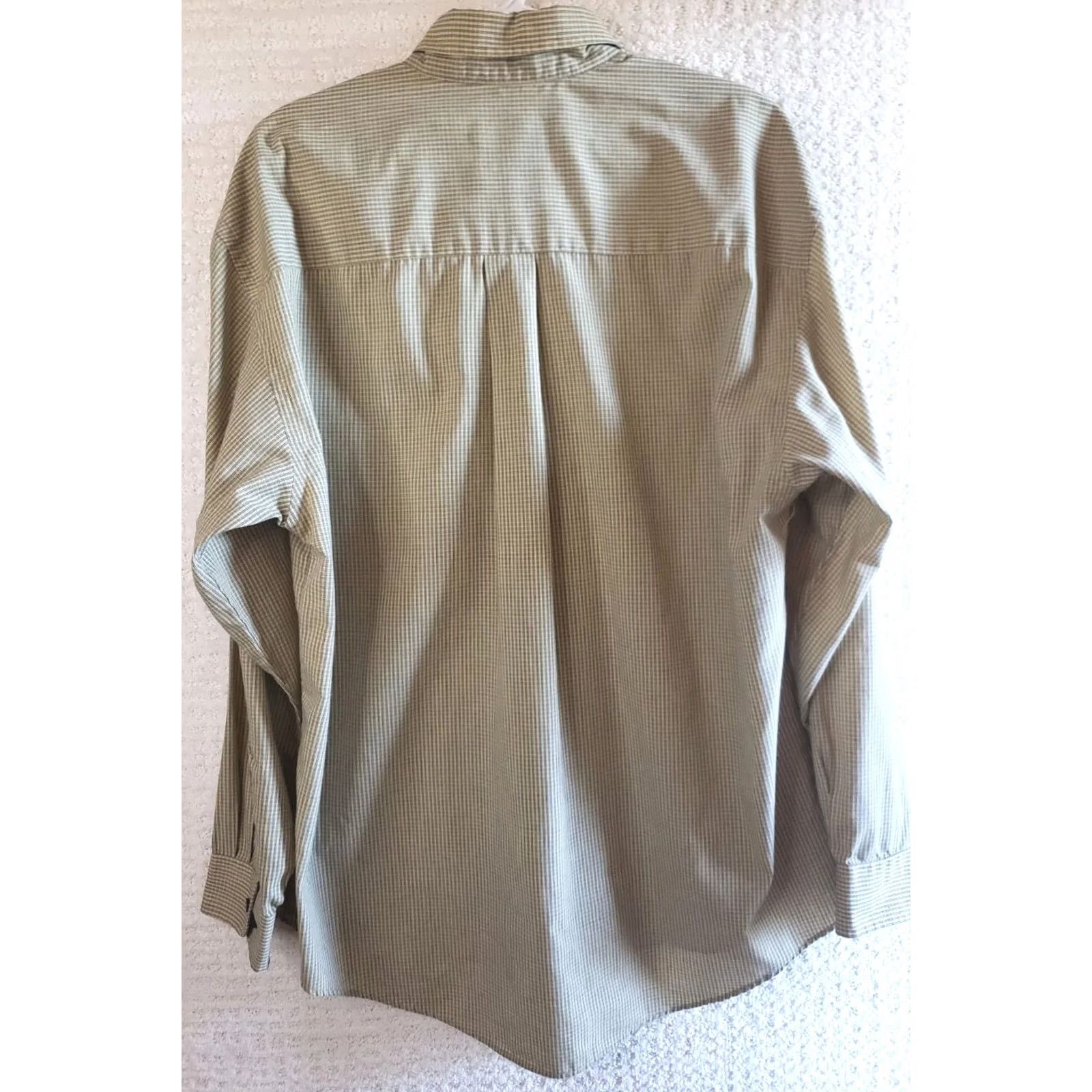 Van Heusen Van Heusen Dress Shirt Mens L Yellow Green Check 16-16.5" Neck Size 42R - 4 Thumbnail