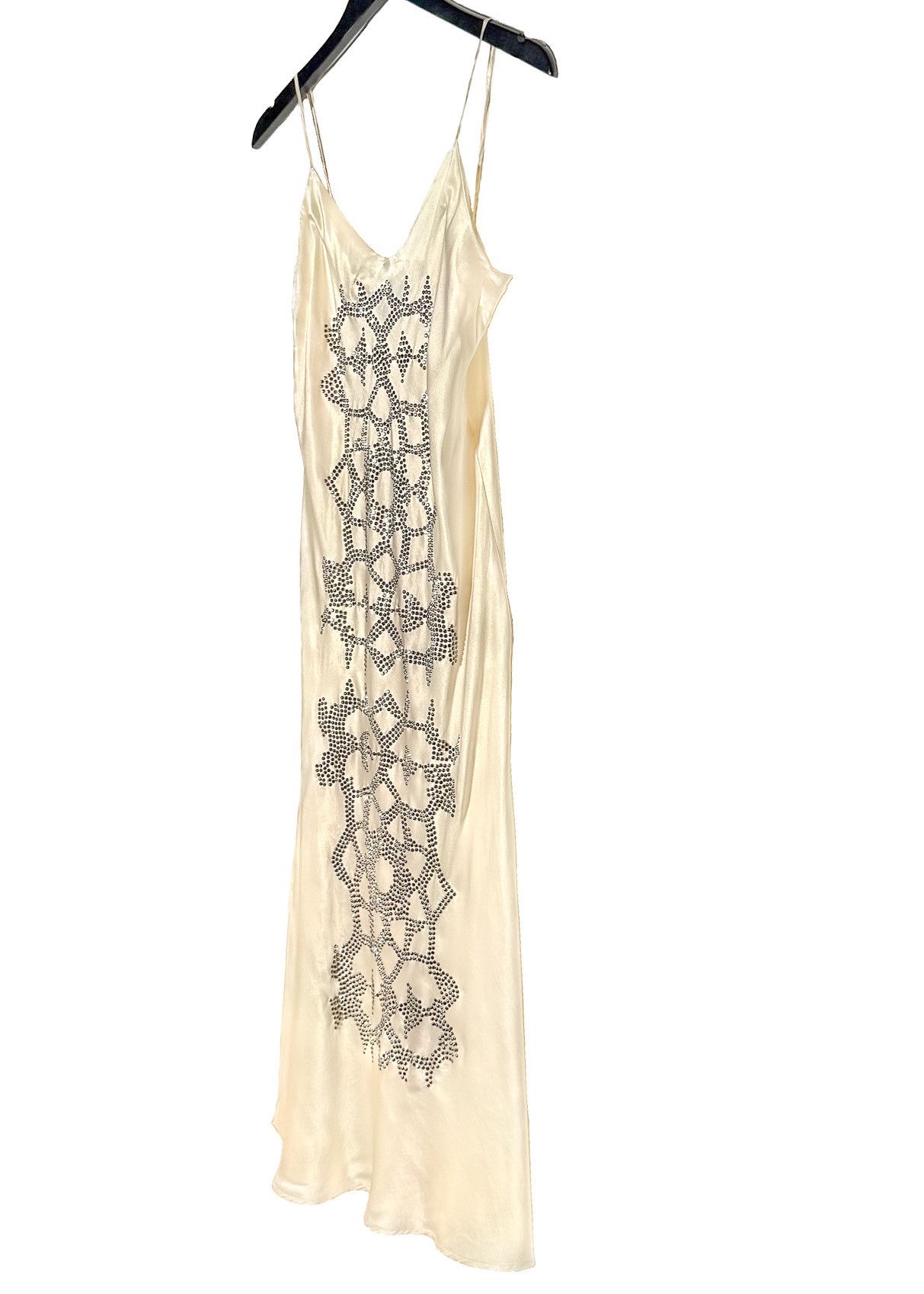 Libertine Libertine Ivory Embellished Satin Slip Dress Size M / US 6-8 / IT 42-44 - 2 Thumbnail