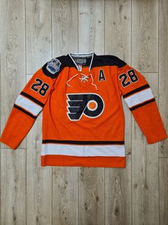 90s Philadelphia Flyers CCM Mesh Orange White Hockey Jersey 