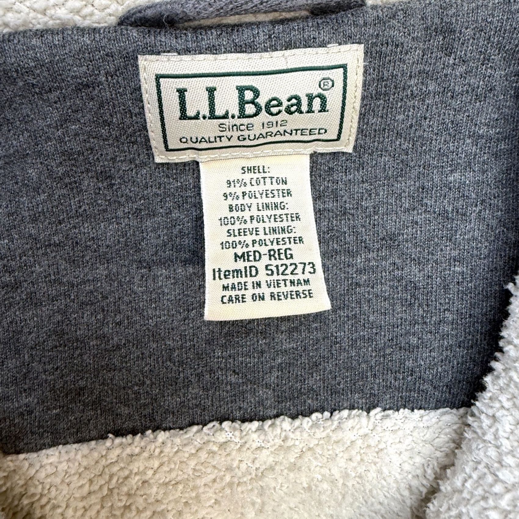 Vintage L.L. Bean Sweatshirt Mens M Gray Katahdin Iron Works Sherpa Fleece Zip Hoodie Full Zip Hooded Pockets Heavyweight Regular Gray Navy? Size US M / EU 48-50 / 2 - 6 Thumbnail