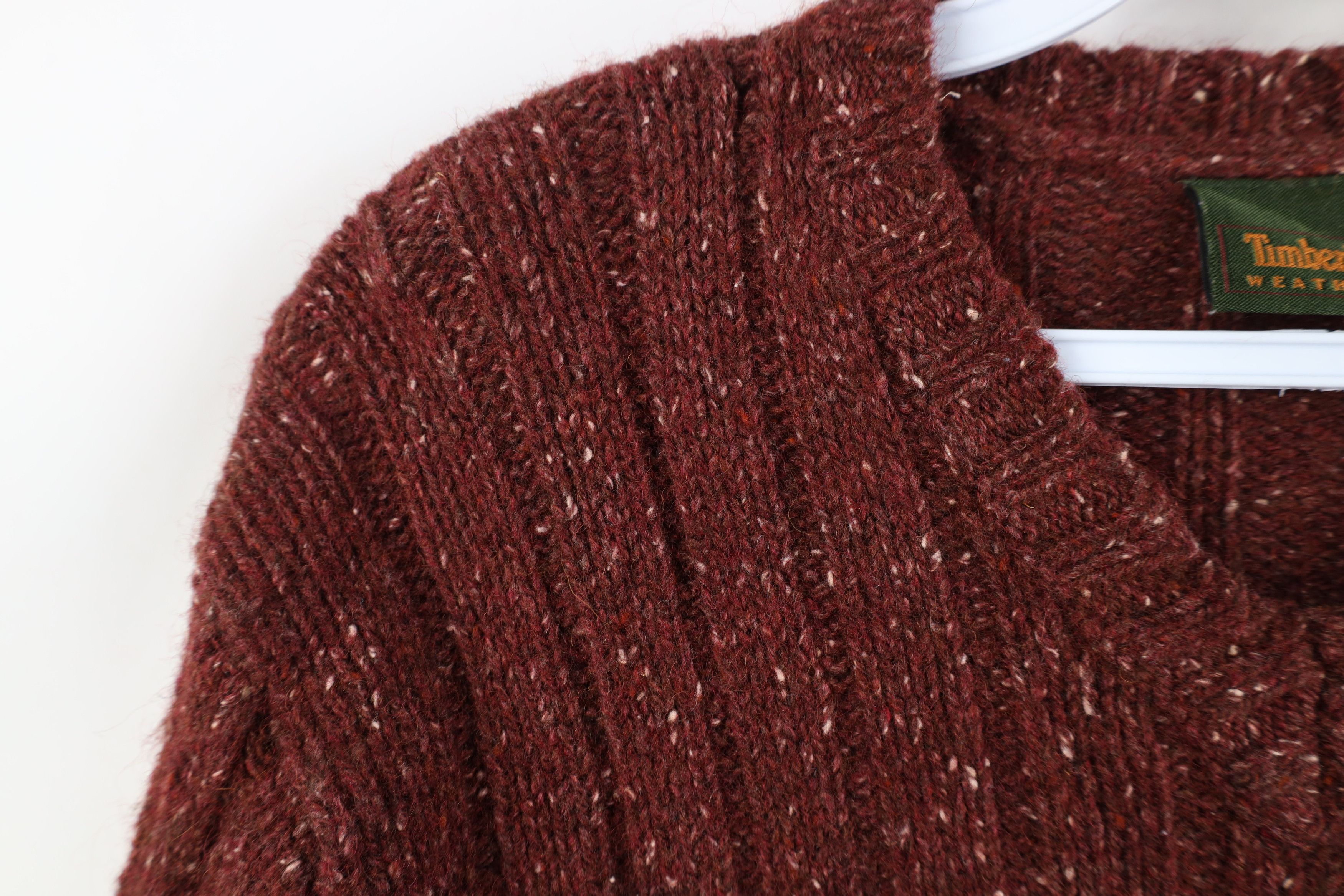 Timberland Vintage 90s Timberland Wool Blend Ribbed Knit Sweater Red Size US XS / EU 42 / 0 - 6 Thumbnail