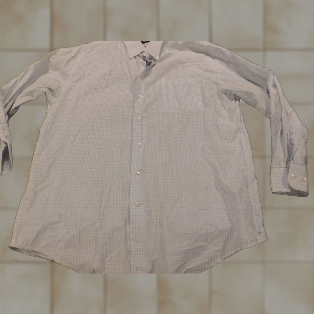 Nautica Nautica Mens Shirt 16.5 White Plaid Traveler Button Down Dress Shirt Long Sleeve Knitted Cotton Collared Button-Down 16.5 in Modern Mens Size US XL / EU 56 / 4 - 1 Thumbnail