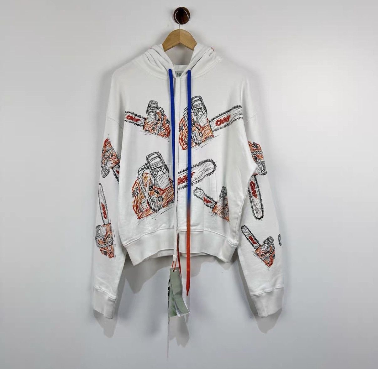 Off-White Off-White Chainsaw Print Hoodie J42 Size S / US 4 / IT 40 - 1 Thumbnail